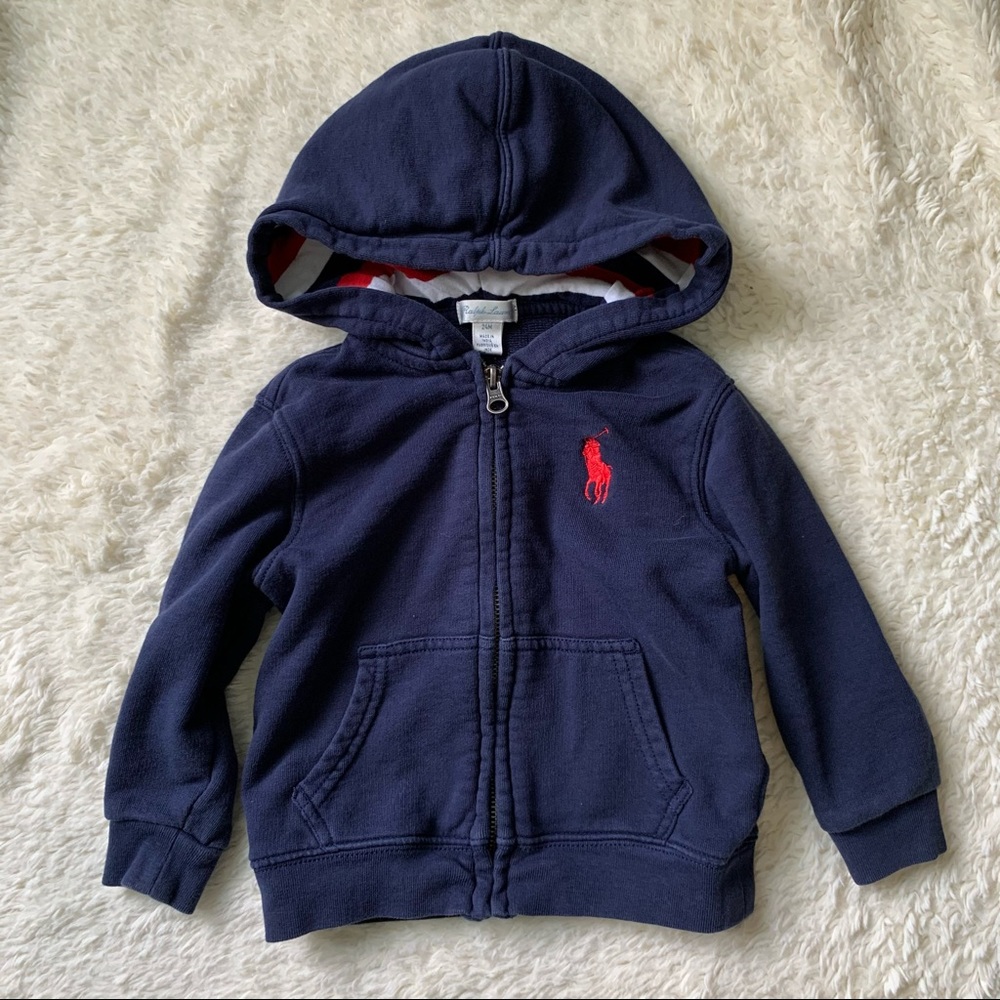 RALPH LAUREN | Navy Blue Zip Up Hoodie